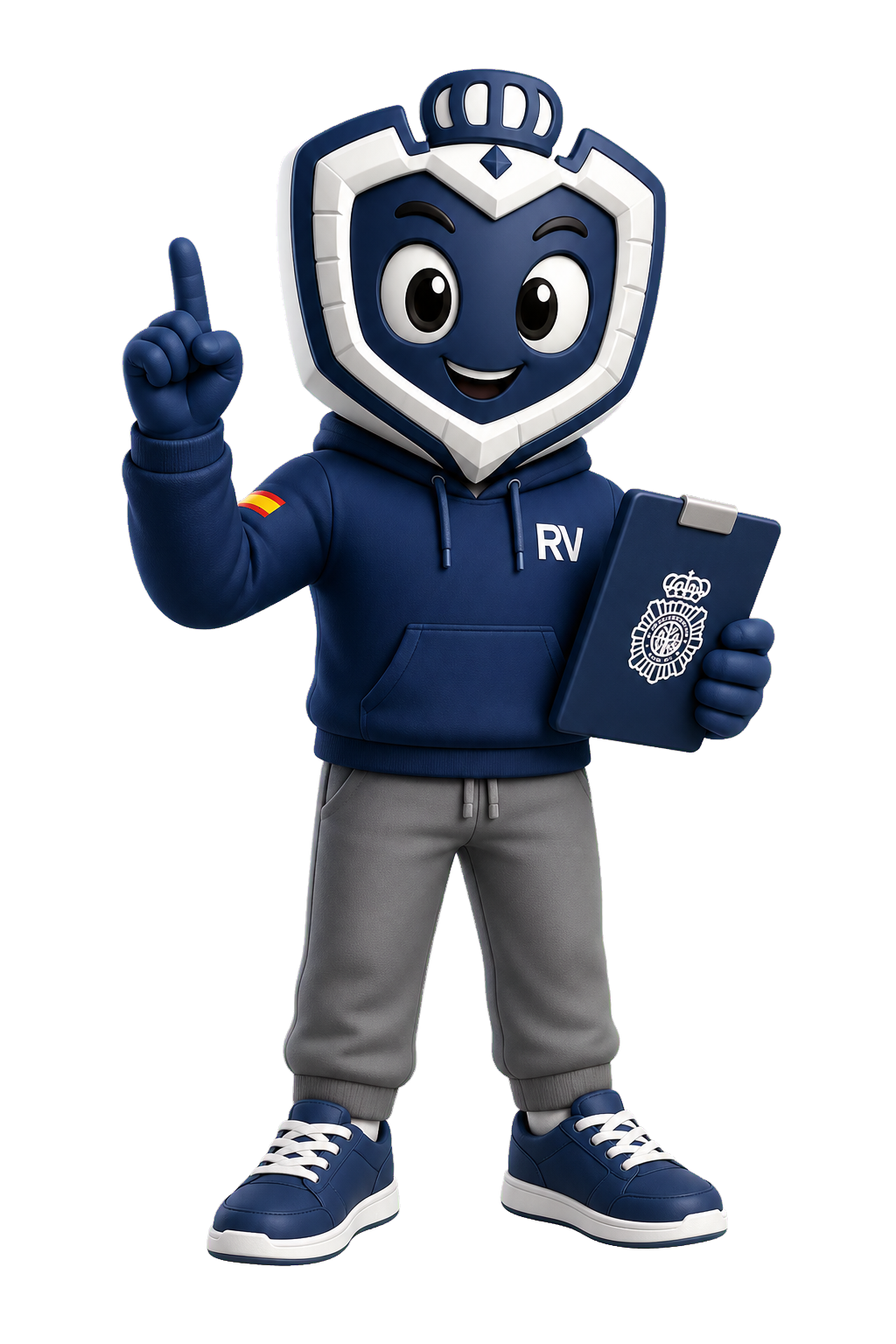 Mascota de REVOPOL con portapapeles