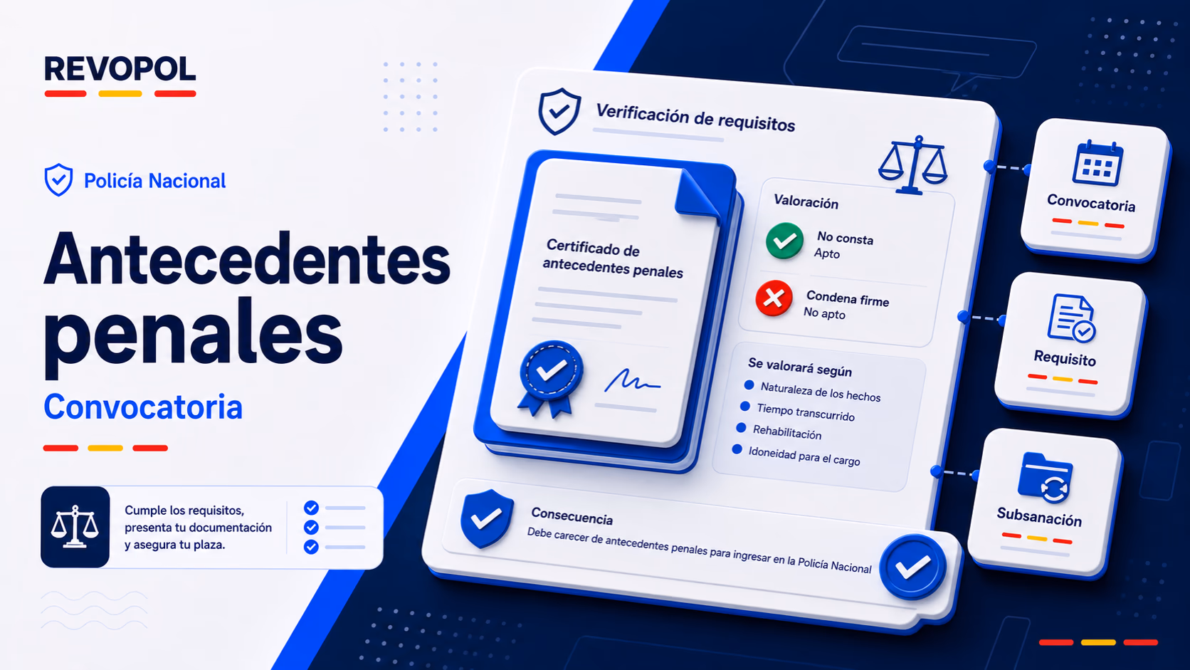 Antecedentes penales y Policía Nacional: qué dice la convocatoria