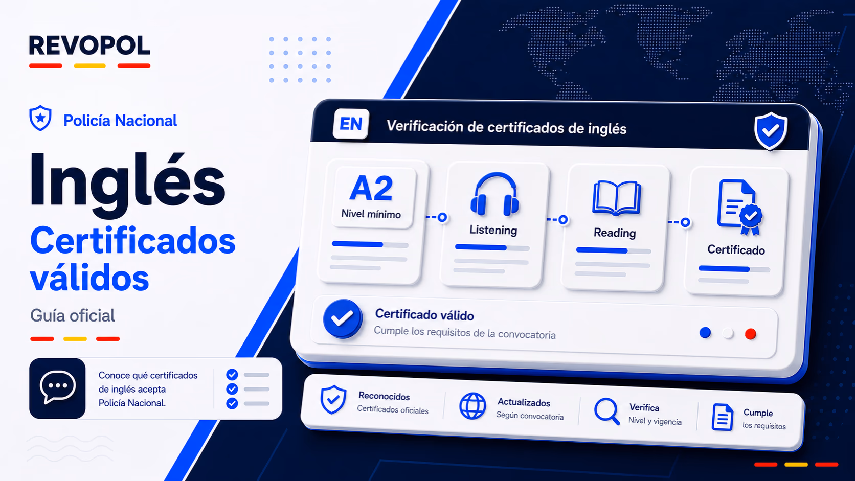 Certificados de inglés válidos para Policía Nacional: guía oficial