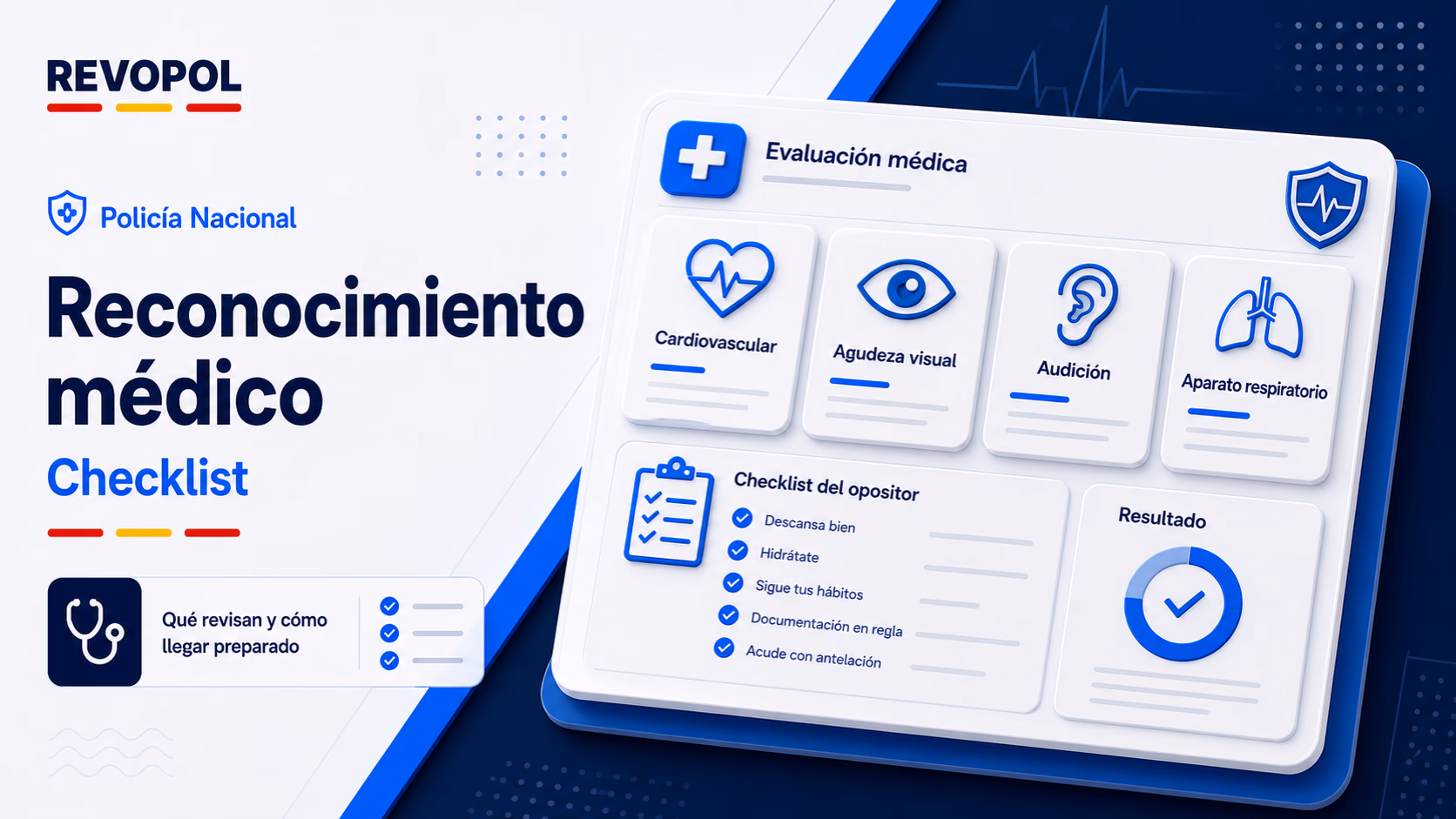Reconocimiento médico Policía Nacional: qué revisan y cómo llegar preparado